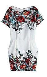 Sexy Floral Print Summer Short Sleeves Party Dress/Mini Dress 