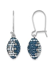 Sterling Silver Swarovski Elements Dallas Spirit Football Earrings