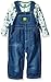 John Deere Baby Boys'' Farm Equipment Print Overall Set with Bodyshirt