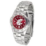 Washington State Cougars NCAA AnoChrome "Sport" Ladies Watch (Metal Band)