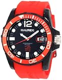 Haurex Italy Mens N1354UNR Caimano Date Black Dial Rubber Sport Watch
