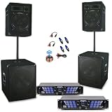 Produkt-Bild: 2200W PA Anlage Satellitensystem Boxen Subwoofer Verst&auml;rker Endstufe DJ-594