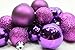 20 Holiday Time Mini Shatterproof Satin Shiny and Glitter Finish Bulb Christmas Ornaments (Purple)
