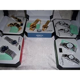 Geneva Quartz Classic Collection His-her Watch Set Lot of 5 Sets