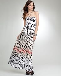 Tie Neck Beaded Long Dress