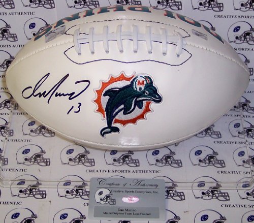 Dan Marino Hand Signed Miami Dolphins Logo Football