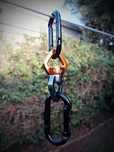 Bundle: Swivel Fast 360° Rotator for Hanging Swings and 2 Straight Gate Carabiners