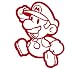 Super Mario Jumping Decal Sticker - Size:4.0 x 3.1 inches - Color:Red