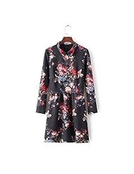 Long Sleeves Floral Print  Dress