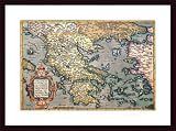 Map of Greece, Framed Art Print by Abraham Ortelius