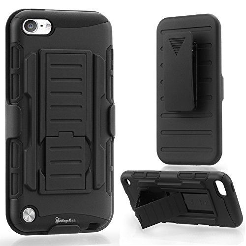iPod Touch 5 Case, iPod Touch 5th generation Case, NageBee - iPod Touch 5, Case, iPod Touch 5th generation Advanced Armor Hard Hybrid Case Cover Military Stand Holster Locking Belt Swivel Clip Combo Case for iPod Touch 5, iPod Touch 5th generation (H