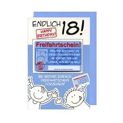 Geburtstagskarte mit FREIFAHRTSCHEIN zum 18. Geburtstag, Vollj�hrigkeit