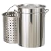 Bayou Classic 1144 44-Quart All Purpose Stainless Steel Stockpot with Steam and Boil Basket
