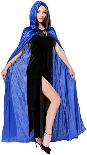 DG Collection Halloween Costume 66.9" Full Length Hooded Cape (Royal Blue)