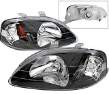 99-00 Honda Civic JDM Style Black Headlights