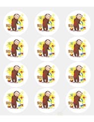 Single Detail Page Misc: 12 -Curious George Edible Cupcake Toppers