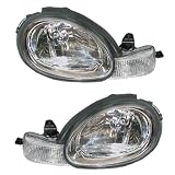 00-02 Plymouth Dodge Neon Chrome Bezel Headlights Headlamps Head Light Lamps Set by Aftermarket