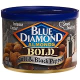 Blue Diamond Almonds Salt and Black Pepper 6 Ounce Tins Pack of 12 by Blue Diamond Almonds