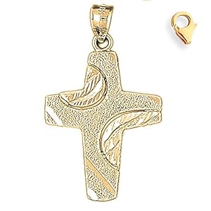 Silver cross lobster 40mm Clasp Sterling Plated w/ Cross with Lobster charm 925 Charm clasp Gold