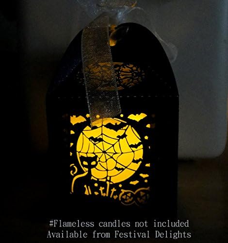 Party Favors Boxes by Festival Delights® - 12 Pcs Party Favor Boxes, Favor Boxes for Candles and Candy, Centerpices, Best Companion to Flameless Candles (Black)