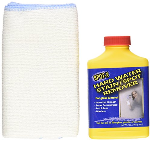 Spot-x Hard Water Stain and Spot Remover, Whit Micro Fiber Cloth