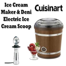 Cuisinart ICE-35 2-Quart Wooden Ice Cream Maker With Deni Electric Ice Cream Scoop