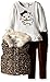 Little Lass Baby Girls' 3 Piece Puffy Vest Set Hood Cheetah