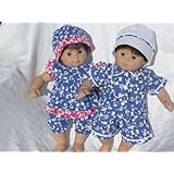 Bitty Twins Doll Clothes - MATCHING BOY and GIRL Hawaiian Set. Fits 15 Dolls like Bitty Baby® and Bitty Twin®
