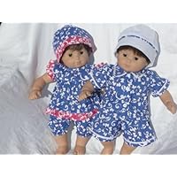 Bitty Twins Doll Clothes - MATCHING BOY and GIRL Hawaiian Set. Fits 15 Dolls like Bitty Baby® and Bitty Twin®