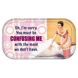 Retro Humor Confusing with Maid Magnetic Mini Tin Sign