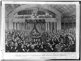 Daniel Webster addressing the United States Senate, in the great debate of the Constitution and the Union 1850 (Reprint measured in inches 24 x 18)