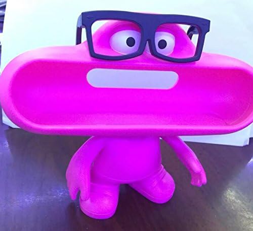 HeSound(TM) Stylish Character Silicone Matte Finish Speaker Supporting Holder Cradle Station for Beats Dude Stand Pill Portable Wireless Bluetooth Speaker with Glasses - Pink