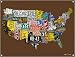 License Plate USA Map Chocolate Mural Banner