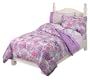 Girls Dazzling Butterflies and Flowers Lavender Comforter Set