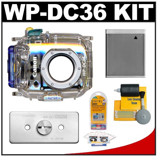 Canon WP-DC36 Waterproof Underwater Housing Case with Battery + WW-DC1 Weights + Accessory Kit for PowerShot SD1300 IS Digital Camera