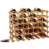 J.K. Adams MWR-40-PG Hardwood 40-Bottle Wine Rack, Natural with Black Pegs