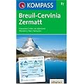 Breuil, Cervinia, Zermatt: 1 : 50 000. Wander-, Bike- und Skitourenkarte. Carta escursioni, bike e sci alpinismo