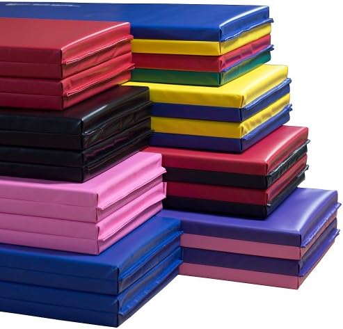 8 COLOR OPTIONS We Sell Mats 1.5" and 2" Thick 4x8 Gymnastics Tumbling Exercise Folding Martial Arts Mats with Hook and Loop Fasteners on All 4 Sides Highest Quality Crosslink Polyethylene Foam Core