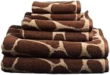 Divatex Home Fashions 6-Piece Jacquard Towel Set, Giraffe