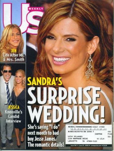 Us Weekly Magazine June 27, 2005 Sandra Bullock Engagement, Jessica Simpson, Jennifer Aniston
