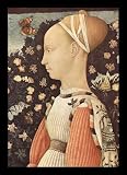 Pisanello (Portrait of a princess Ginevra d'Este) White Wood-Mounted Art Poster Print - 13