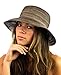 NYFASHION101 Spring Summer Multicolor Weaved Ribbon Floppy Brim Sun Hat