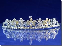 Bridal Wedding Tiara Crown With Gold Flowers 4652G5