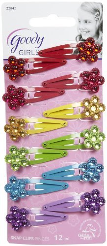 Goody Jeweled Flower Contour Clip, 12 ct