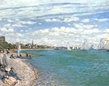 Claude Monet Beach Of Sainte Adresse Art Poster Print - 16 X 20