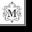 Monogram Elegant Initial Luncheon Napkin - M Monogram Elegant Initial Luncheon Napkin - M
