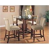 5 Piece Round Counter Height Table Set By Coaster Furniture
