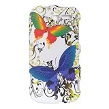 Rainbow Butterfly 2pcs Rubber Touch Phone Protector Hard Cover Case for htc ....