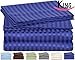 King Striped Bed-Sheet-Set Royal-Blue - Brushed Velvety Microfiber -Luxurious, Comfortable, Breathable, Soft & Extremely Durable - Wrinkle, Fade & Stain Resistant - Hotel Quality By Utopia Bedding