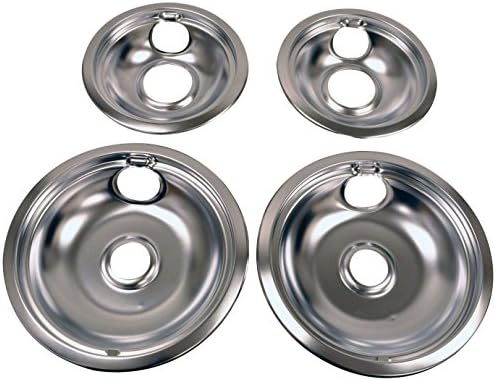AH2367458 - OEM FACTORY ORIGINAL WHIRLPOOL OVEN RANGE CHROME DRIP PAN SET (INCLUDES 2-6" AND 2-8")